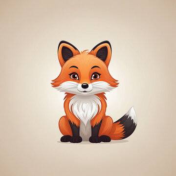 Cute Logo illustration of a  Fox