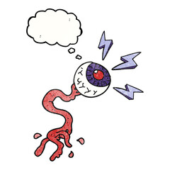 thought bubble textured cartoon gross electric halloween eyeball