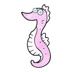 textured cartoon seahorse