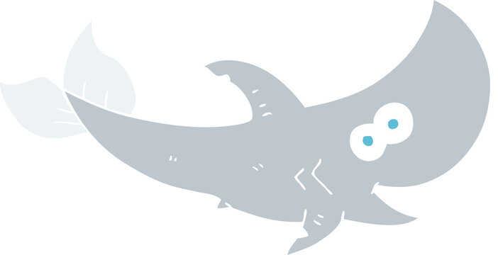 flat color illustration of a cartoon shark