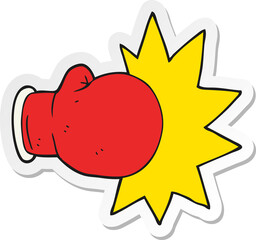 sticker of a cartoon boxing glove