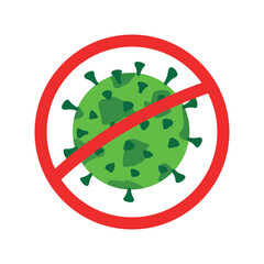 no bacteria icon on white background. no virus sign. flat style. antibacterial sign for your web site design, logo, app, UI. stop bacteria symbol.