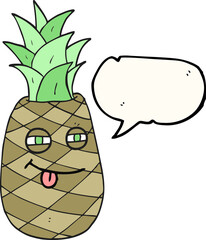 speech bubble cartoon pineapple