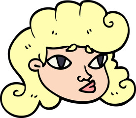 cartoon doodle blond girls face