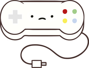 flat color retro cartoon game controller