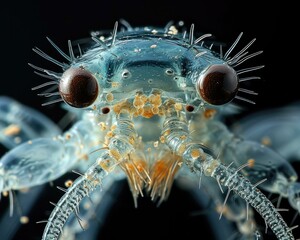 A close up of a spider's face. Generative AI.