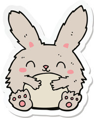 sticker of a cute cartoon rabbit