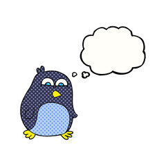 thought bubble cartoon penguin