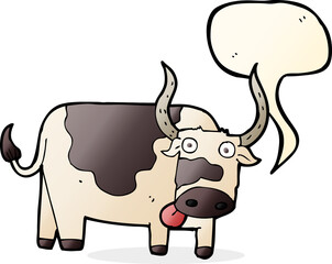 cartoon bull with speech bubble