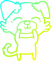 cold gradient line drawing cartoon dog