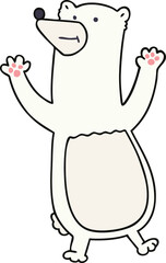 quirky hand drawn cartoon polar bear