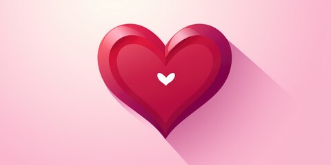 Simple heart on a light background, top view, space for text. Valentine's day theme. Generative AI