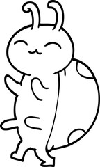 cute line drawing cartoon ladybug