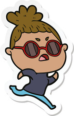 sticker of a cartoon annoyed woman