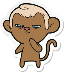 sticker of a cartoon monkey