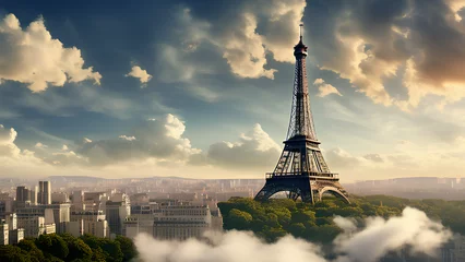 Rolgordijnen Eiffel Tower Random City Sites © Ahsan Ali
