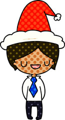 christmas cartoon of kawaii boy