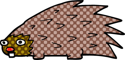 cartoon doodle spiky hedgehog