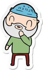 sticker of a cartoon bearded man