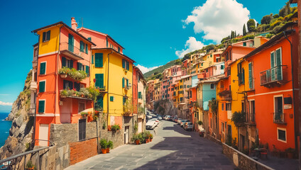 beautiful street Cinque Terre Italy vacation