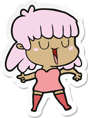 sticker of a cartoon woman