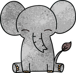 quirky hand drawn cartoon elephant