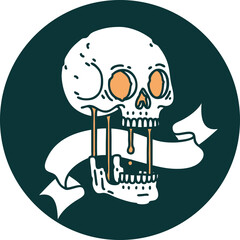 icon with banner of a skull