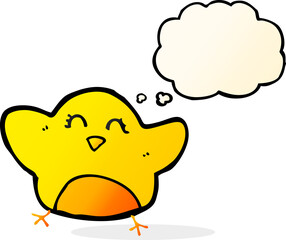 cartoon bird with thought bubble