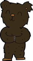 cartoon happy little black bear