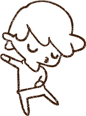 Fototapeta premium Dancing Boy Charcoal Drawing