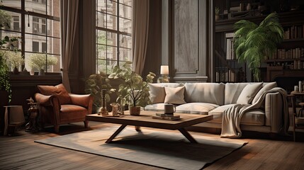 Obraz premium House in the woods. AI generated art illustration.