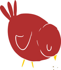 flat color style cartoon Bird