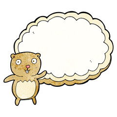 cartoon bear with text space cloud