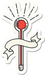 sticker of tattoo style glass thermometer