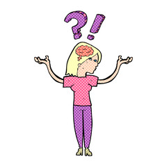 cartoon woman asking question