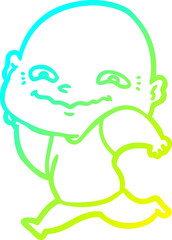 cold gradient line drawing cartoon creepy guy