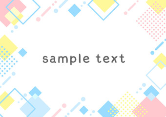 ポップな背景素材（フレーム　メンフィス　バナー　タイトル　見出し）	
