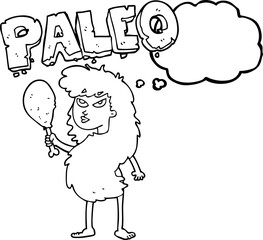 thought bubble cartoon woman on paleo diet