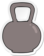 sticker of a cartoon kettle bell weight