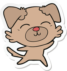 sticker of a cartoon dog