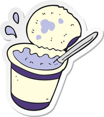 sticker of a carton yogurt