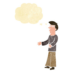Fototapeta premium cartoon curious man with thought bubble