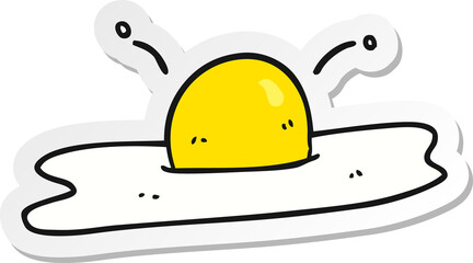 sticker of a cartoon fried egg