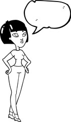 speech bubble cartoon woman