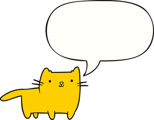 cartoon cat and speech bubble