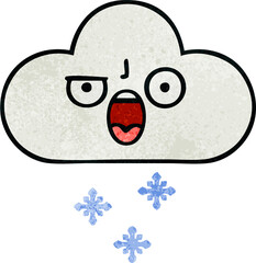 retro grunge texture cartoon snow cloud