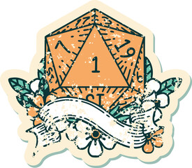 natural one d20 dice roll illustration