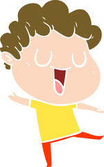 dann flat color style cartoon man