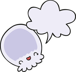 cartoon jellyfish and speech bubble