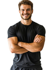 Smart attractive professional trainer isolated transparent background